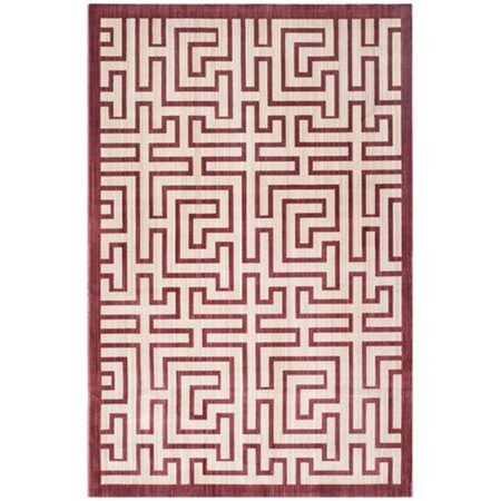 Safavieh Infinity Power Loomed Medium Rectangle Rug- Yellow - Red- 5 Ft. 1 In. X 7 Ft. 6 In. INF587P-5